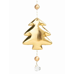 Украшение новогоднее "Блестящая золотистая елочка" 8*1,5*28 см, полиуретан., золотистый