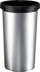 Контейнер пластиковый для мусора VILEDA Ирис, с металлизированным покрытием, круглый 50л, цв. метал/черный