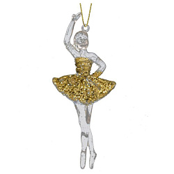 Украшение новогоднее "Балерина" 5*2*14 см, полистирол, прозрачный/мультиколор
