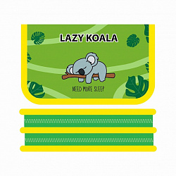 Пенал на 2 отд. "Ленивая коала" зеленый