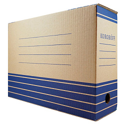 Коробка архивная 100 мм "Koroboff" бурый/синий