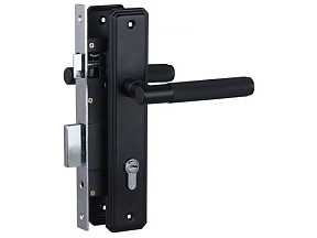 Замок врезной с/руч  БУЛАТ ЗВ4-1.02.02 ФЕРОНА черный  5 перф.кл.