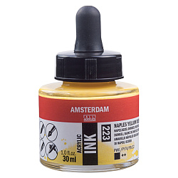 Краски жидкий акрил "Amsterdam" 223 неаполитанский желтый темный, 30 мл., банка