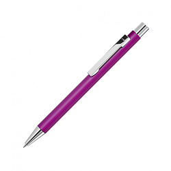 Ручка шарик/автомат "Straight Si" 1,0 мм, метал., розовый/серебристый, стерж. синий