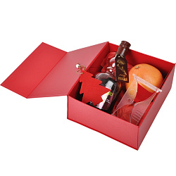 Коробка подарочная, складная "20401/08" 22*20*11 см, картон, красный