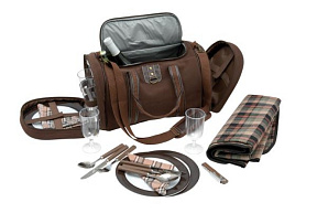 Набор д/пикника "4 Picknick" полиэстер., в сумке, коричневый