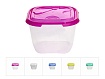 Контейнер пласт. прямоуг. 3 л, с крышкой, Frigo, DRINA (200х200х140 мм, цвета в ассортименте)
