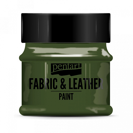Краски д/текстиля "Pentart Fabric & Leather paint" бирюзово-зеленый, 50 мл, банка