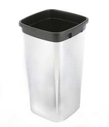 Контейнер пластиковый для мусора VILEDA Ирис, с металлизированным покрытием, прямоугольный 60л, цв. метал/черный