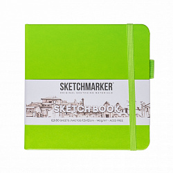 Скетчбук "Sketchmarker" 12*12 см, 140 г/м2, 80 л., зеленый луг