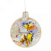 Украшение елочное "Медальон-Птички" 7,5*6 см, стекл., упак., разноцветный