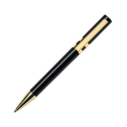 Ручка шарик/автомат "Ethic C GOLD" 1,0 мм, пласт./метал., глянц., черный/золотистый, стерж. синий