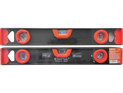 Уровень 400мм рельс STARTUL MASTER (ST2540-040) (угл 90° 180° 45°, 1 поворотный глазок, линейка на корпусе)