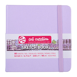Скетчбук "Art Creation" 12*12 см, 140г/м2, 80 л., фиолетовый пастельный