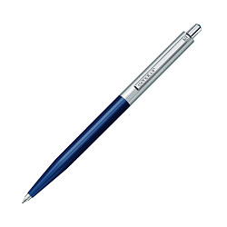 Ручка шарик/автомат "Point metal" 1,0 мм, пласт./метал., т.-синий/серебристый, стерж. синий