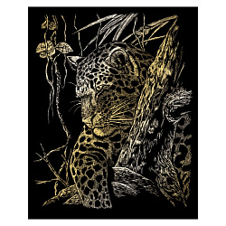 Набор для творчества "Леопард на дереве", гравюра, золотая фольга