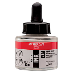 Краски жидкий акрил "Amsterdam" 817 жемчужный белый, 30 мл., банка