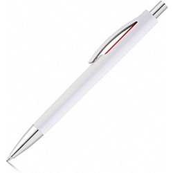 Ручка шарик/автомат "Straced" 0,7 мм, пласт., глянц., белый/красный, стерж. синий