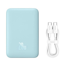 Внешний аккумулятор Baseus, P10059001313-00, Magnetic Mini Air Wireless Fast Charge Power Bank 10000mAh 20W, PPCXM10A, Galaxy Blue 