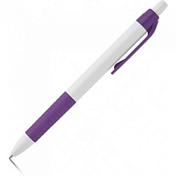 Ручка шарик/автомат "Aero" 0,7 мм, пласт., глянц., белый/фиолетовый, стерж. синий