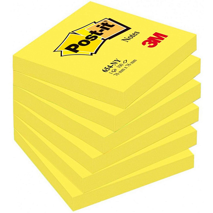 Бумага д/з на кл. осн. 76*76 мм "Post-it Notes" 100 л., желтый неон