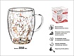 Кружка стеклянная с двойными стенками, 350 мл, серия Party, PERFECTO LINEA (Стеклянная кружка ручной работы из боросиликатного стекла)