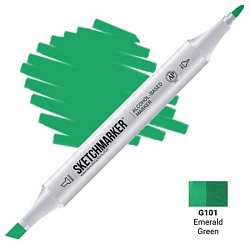 Маркер перм., худ. "Sketchmarker" двухсторонний, G101 зеленый изумрудный