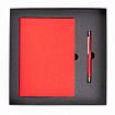 Набор ежедневник недатир. A5 Lotce красный+ручка шарик/автомат "Six" красный, подарочн. упак. черный