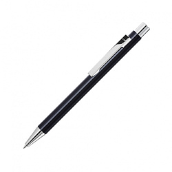 Ручка шарик/автомат "Straight Si" 1,0 мм, метал., черный/серебристый, стерж. синий