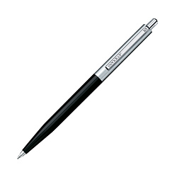 Ручка шарик/автомат "Point metal" 1,0 мм, пласт./метал., черный/серебристый, стерж. синий