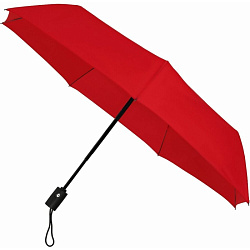 Зонт складной автомат. 98 см, ручка пласт. "LGF-403" ветрозащитный, 3-х секционный, в чехле, красный