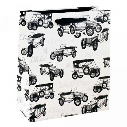 Пакет бумажный подарочный 26,5*14*33 см "Vintage car"
