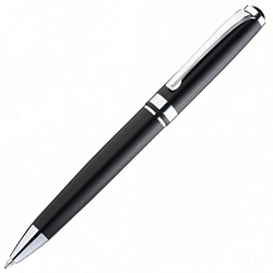 Ручка шарик/автомат "Clayton" 0,7 мм, метал., футляр, чёрный/серебристый, стерж. синий