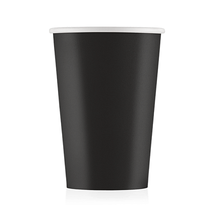 Стакан картонный 400мл, 1сл., 50шт/упак, цв.черный