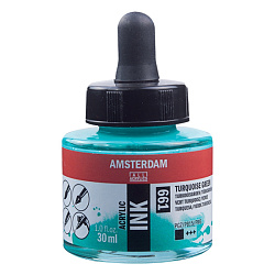 Краски жидкий акрил "Amsterdam" 661 бирюзовый зеленый, 30 мл., банка