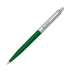 Ручка шарик/автомат "Point metal" 1,0 мм, пласт./метал., т.-зеленый/серебристый, стерж. синий
