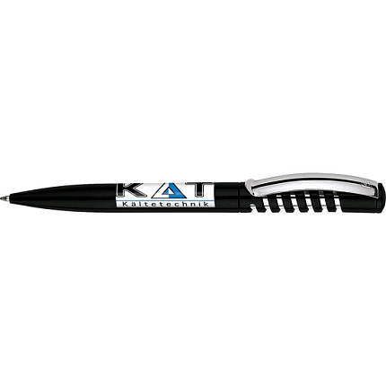 Ручка шарик/автомат "New Spring Polished MC" 1,0 мм, пласт., глянц., черный, стерж. синий