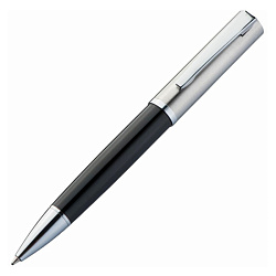 Ручка шарик/автомат "1338303" метал., подарочн. упак., черный/серебристый, стерж. синий