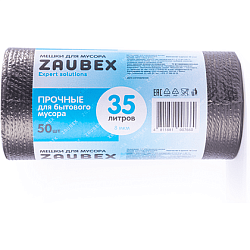 Мешки для мусора 35л 50шт/рулон ПНД Zaubex 8мкм 48*58см цв.черный