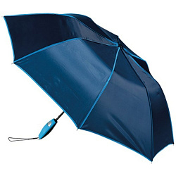 Зонт складной п/автомат. 94 см, ручка пласт. "LF-170-8048" 2-х секционный, в чехле, т.-синий
