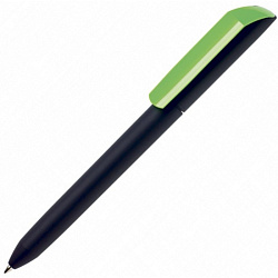 Ручка шарик/автомат "Flow Pure GOM KF" 1,0 мм, пласт., матов., черный/неоновый зеленый, стерж. синий