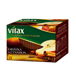 Чайный напиток "Vitax" 15*2 г., фруктовый, с вкусом груши и корицей