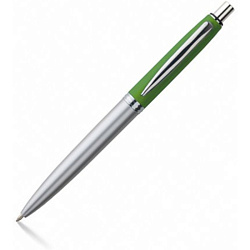 Ручка шарик/автомат "Simbel" 0,7 мм, пласт., серебристый/зеленый, стерж. черный