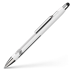 Ручка шарик/автомат. "Epsilon Touch" пласт., со стилусом, белый/серебристый, стерж. синий