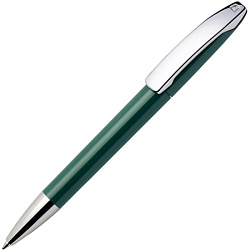 Ручка шарик/автомат "View C CR" 1,0 мм, пласт./метал., глянц., т.-зеленый/серебристый, стерж. синий