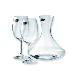 Набор посуды графин+2 бокала "WineSet" стекл., прозрачный