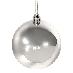 Шар елочный новогодний "Gloss" d8 см., пласт., серебристый