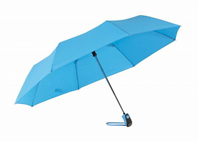 Зонт складной п/автомат. 96 см, ручка прорезин. "Cover" голубой