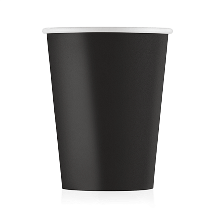 Стакан картонный 250мл, 1сл., 50шт/упак, цв.черный