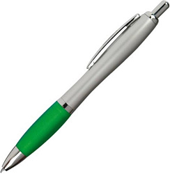 Ручка шарик/автомат "St.Peterburg" 0,7 мм, пласт./метал., серебристый/зеленый, стерж. синий